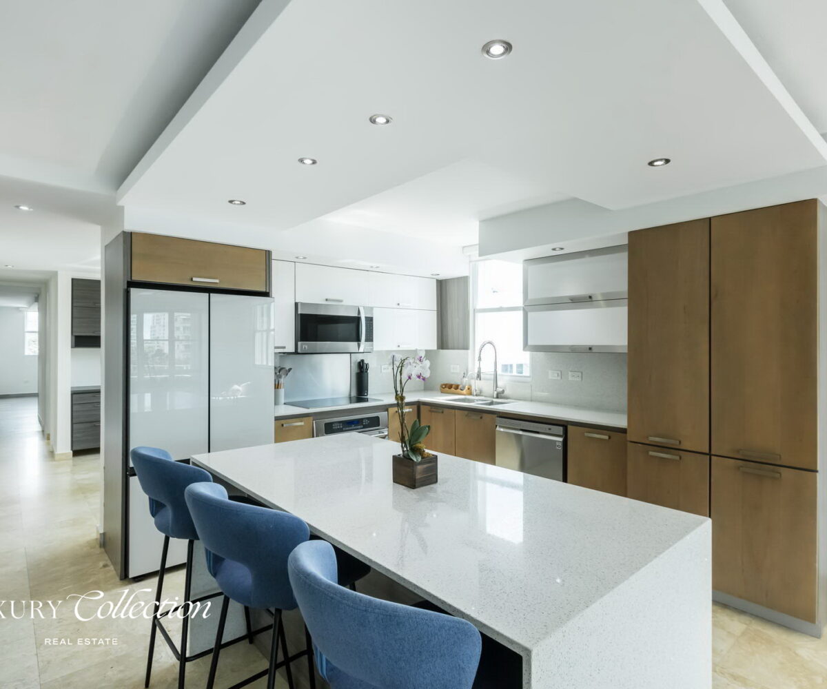 Wilson Condado Plaza penthouse for rent with an open terrace and panoramic views. Two bedrooms, two bathrooms and a roof top terrace.