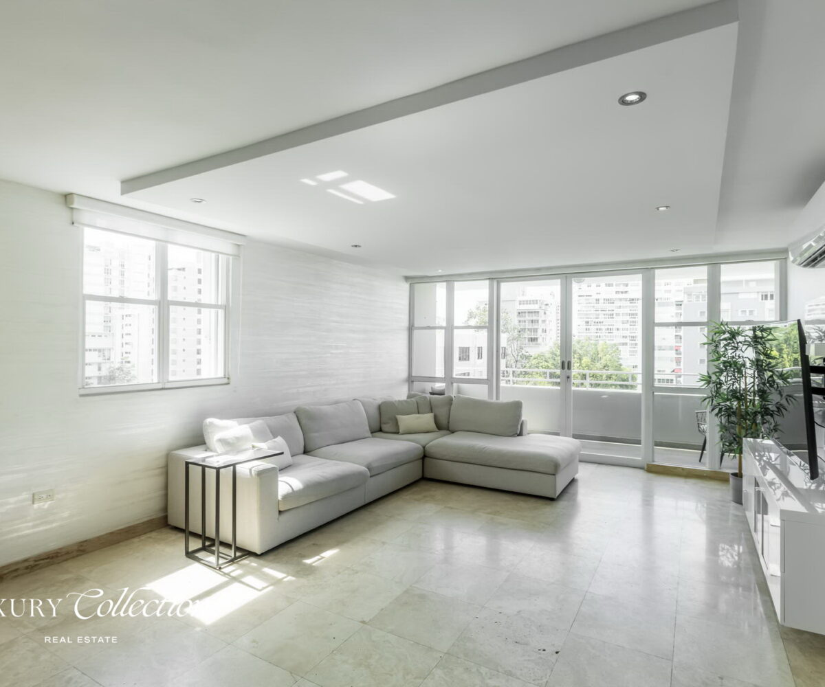 Wilson Condado Plaza penthouse for rent with an open terrace and panoramic views. Two bedrooms, two bathrooms and a roof top terrace.