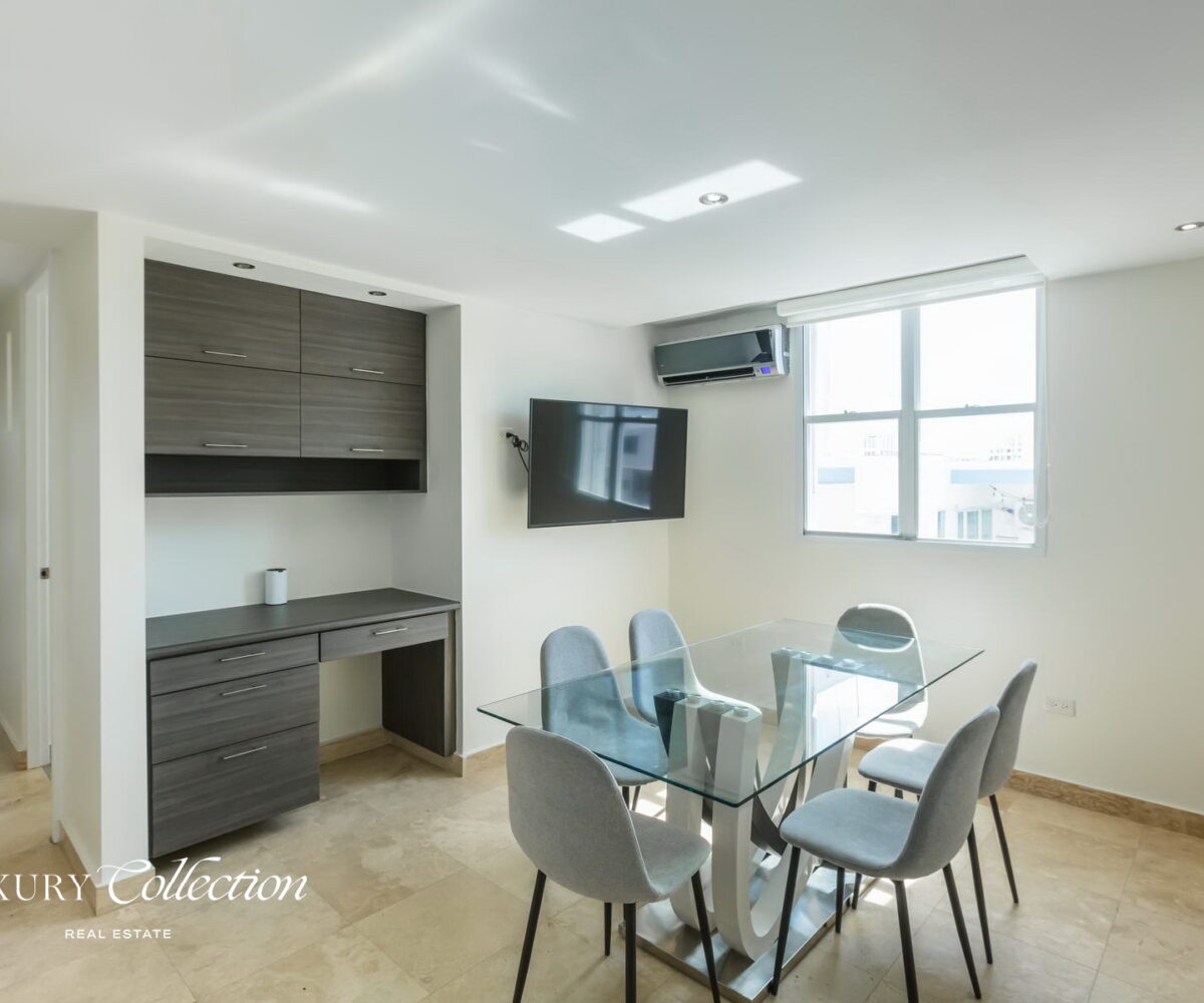 Wilson Condado Plaza penthouse for rent with an open terrace and panoramic views. Two bedrooms, two bathrooms and a roof top terrace.