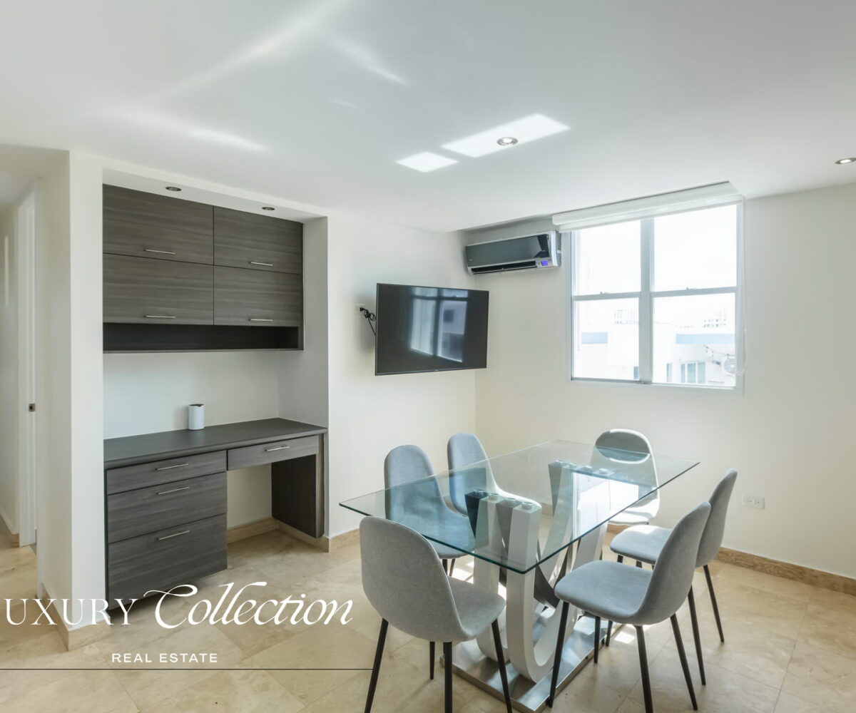 Wilson Condado Plaza penthouse for rent with an open terrace and panoramic views. Two bedrooms, two bathrooms and a roof top terrace.