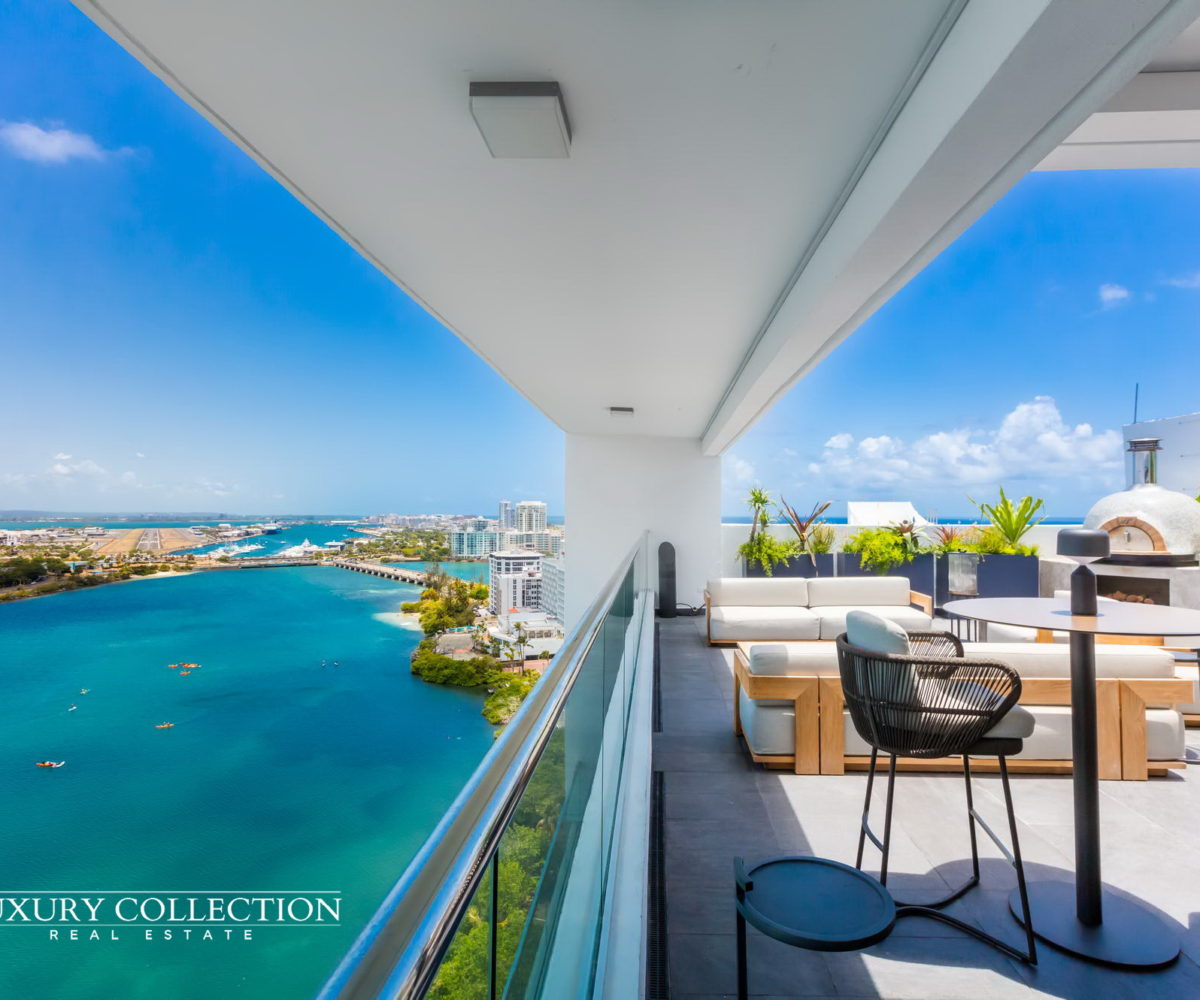 Impressive three-level penthouse located the exclusive and new condominium Peninsula in Condado Puerto Rico. Luxury Collectio Real Estate Puerto Rico
