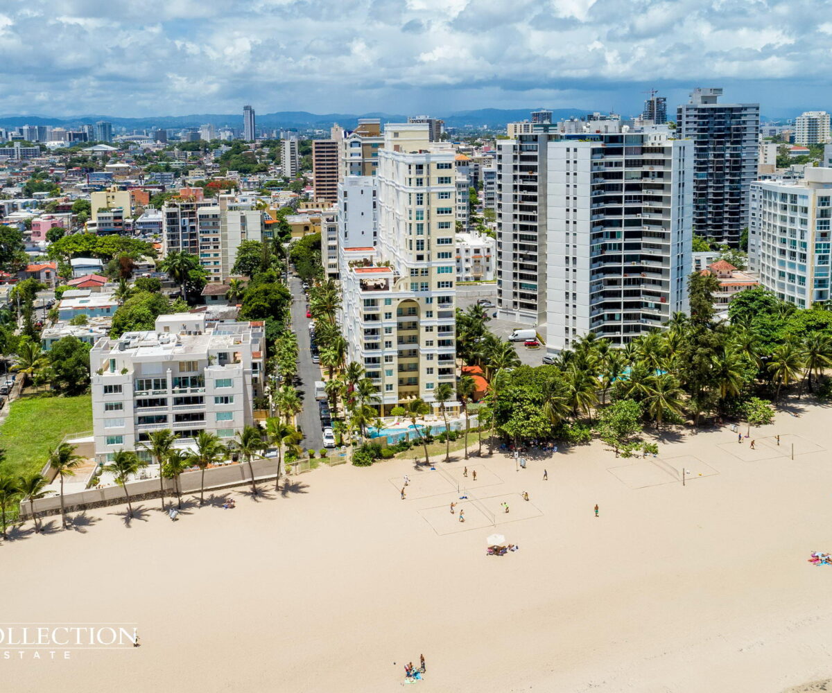 Modern condo at the Condado Beach area that features 3 bedrooms, 2 full bathrooms, a powder room, storage room and three parking spaces. Carrion Court Plaza Luxury Collection Real Estate Puerto Rico