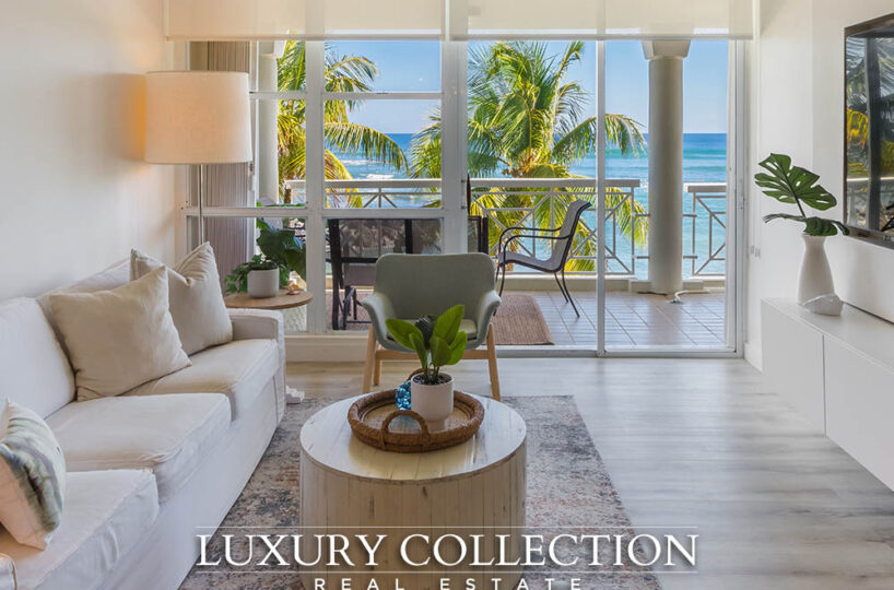 Costa Dorada oceanfront Dorado apartment for sale Puerto Rico. 2 bedrooms, 2 bathrooms, 2 parking spaces. Direct ocean views and beach access luxury collection real estate