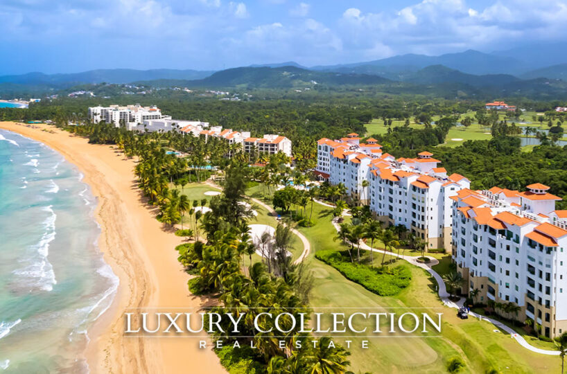 Ocean Front Apartment at Rio Mar for sale, beachfront ground-floor Ocean Sixteen inside the gates of the Wyndham Grand Rio Mar Puerto Rico.