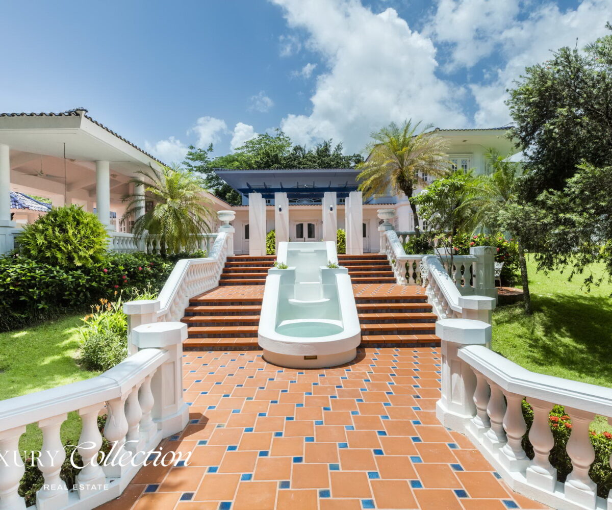 San Patricio Estates Guaynabo home for sale with 9,310 sq.ft. of gross area and is situated on 1.3 acres of beautifully landscaped land.