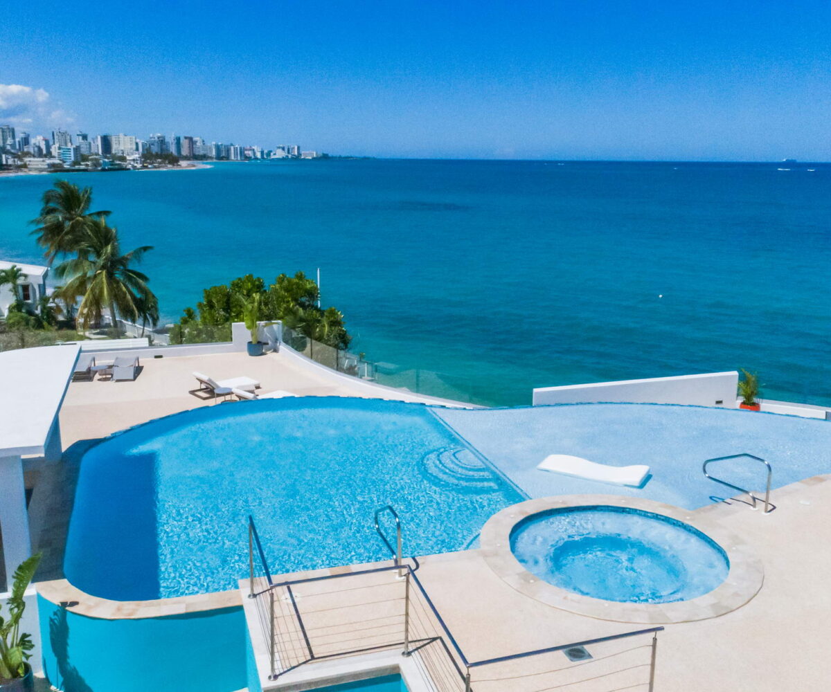 Beachfront Penthouse Azure Beach for sale at Punta Las Marias, East of Condado, with reathtaking panoramic views of the Atlantic Ocean. Luxury Collection Real Estate