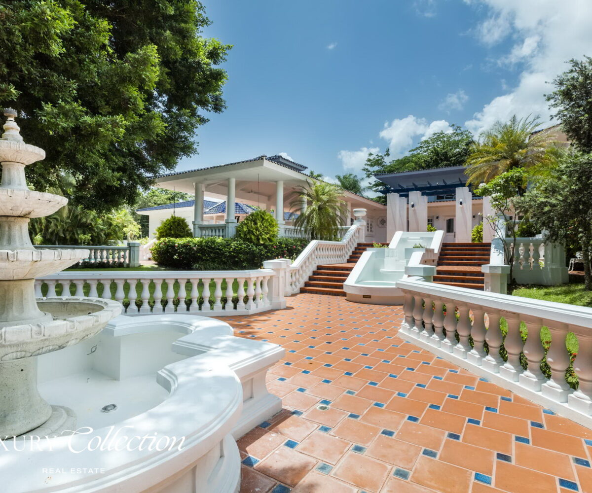 San Patricio Estates Guaynabo home for sale with 9,310 sq.ft. of gross area and is situated on 1.3 acres of beautifully landscaped land. luxury collection real estate