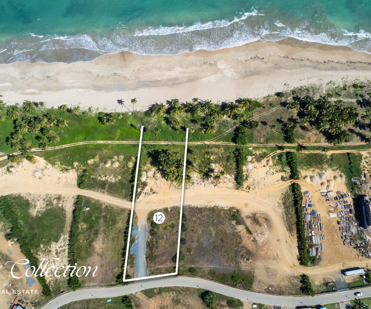 1 Acre Beachfront Lot #12 Atlantic Drive St. Regis Bahia Beach for sale. Direct beach access from your private green lawn with dramatic views to the Atlantic Ocean. Luxury Collection real Estate Puerto Rico