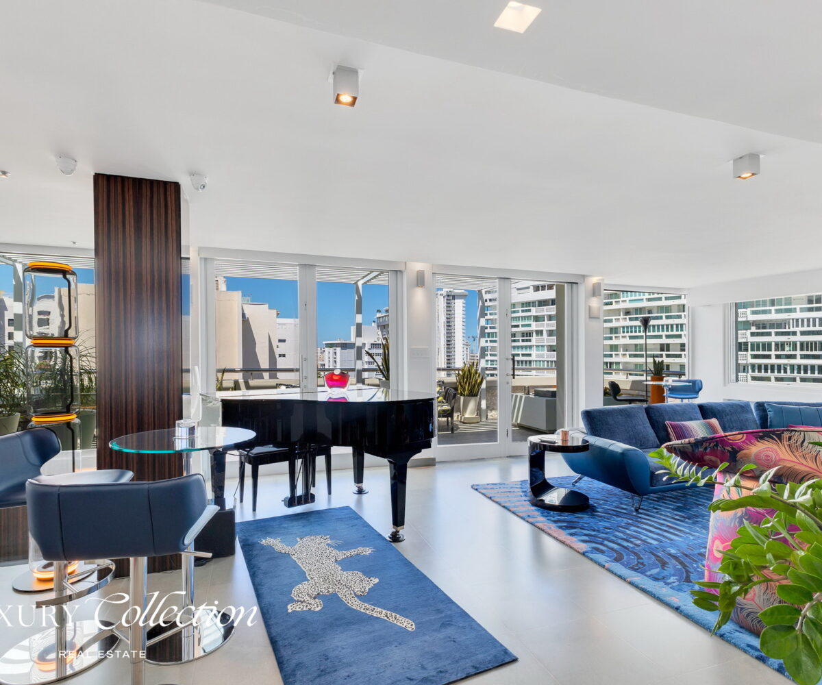 2-level penthouse located at boutique condominium Luchetti 1403 in Condado Puerto Rico. 3 Bedrooms convertibles to 4, 3 Bath, 4 Parkings.