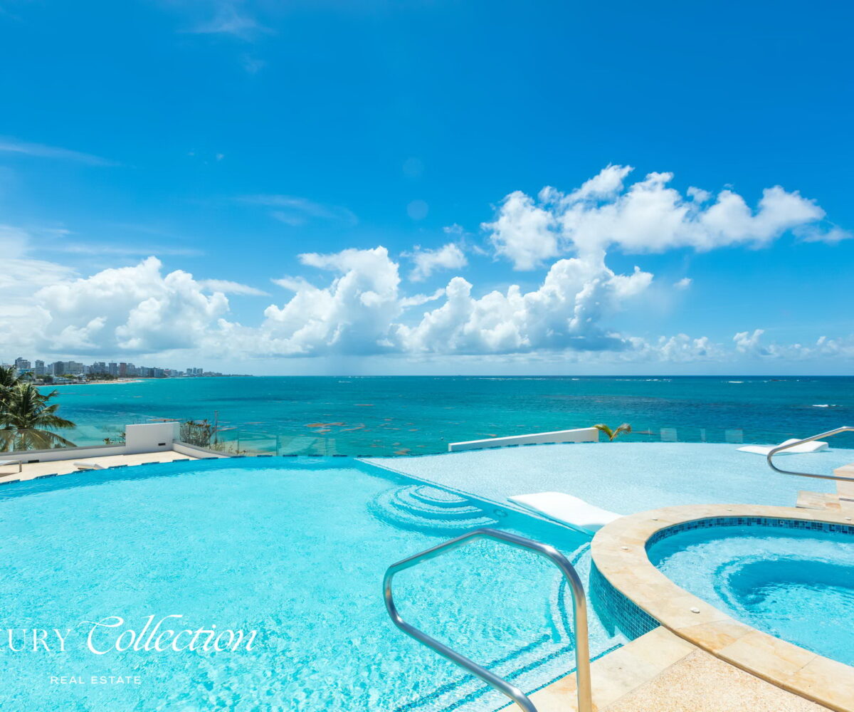 Oceanfront condo for sale at Punta Las Marias next to Condado. 3 bedrooms, 3.5 full bathrooms. Direct Ocean Views. Luxury Collection Real Estate Puerto Rico.