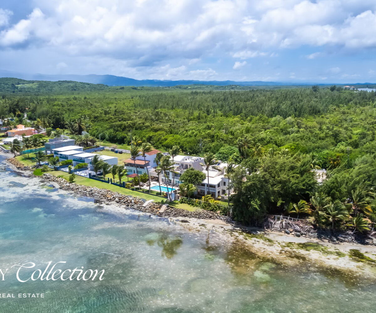 Oceanfront House at Rio Mar for sale, 4,316 Sq. Ft. estate, set on a 1,017 Sq. Mt. lot, offers 8 bedrooms and 6.5 bathrooms,