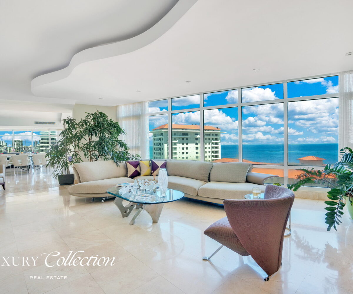 Bristol Condado Ocean View condo for sale. Condado Lagoon or Ocean views with 3 bedrooms, 4 bathrooms, and three covered parking spaces. Alex Herrera Luxury Collection Real Estate Condado Puerto Rico