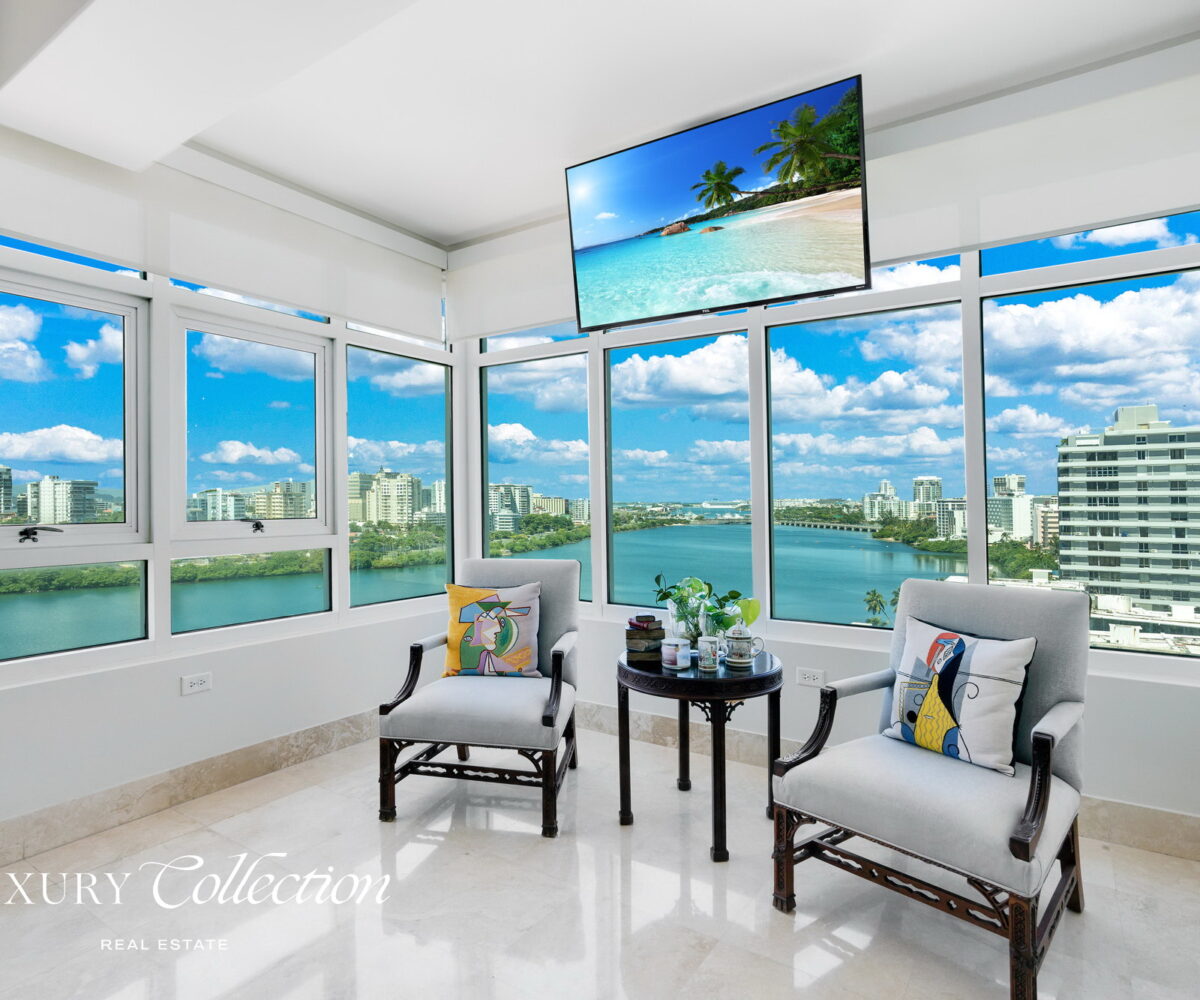 Bristol Condado Ocean View condo for sale. Condado Lagoon or Ocean views with 3 bedrooms, 4 bathrooms, and three covered parking spaces. Alex Herrera Luxury Collection Real Estate Condado Puerto Rico