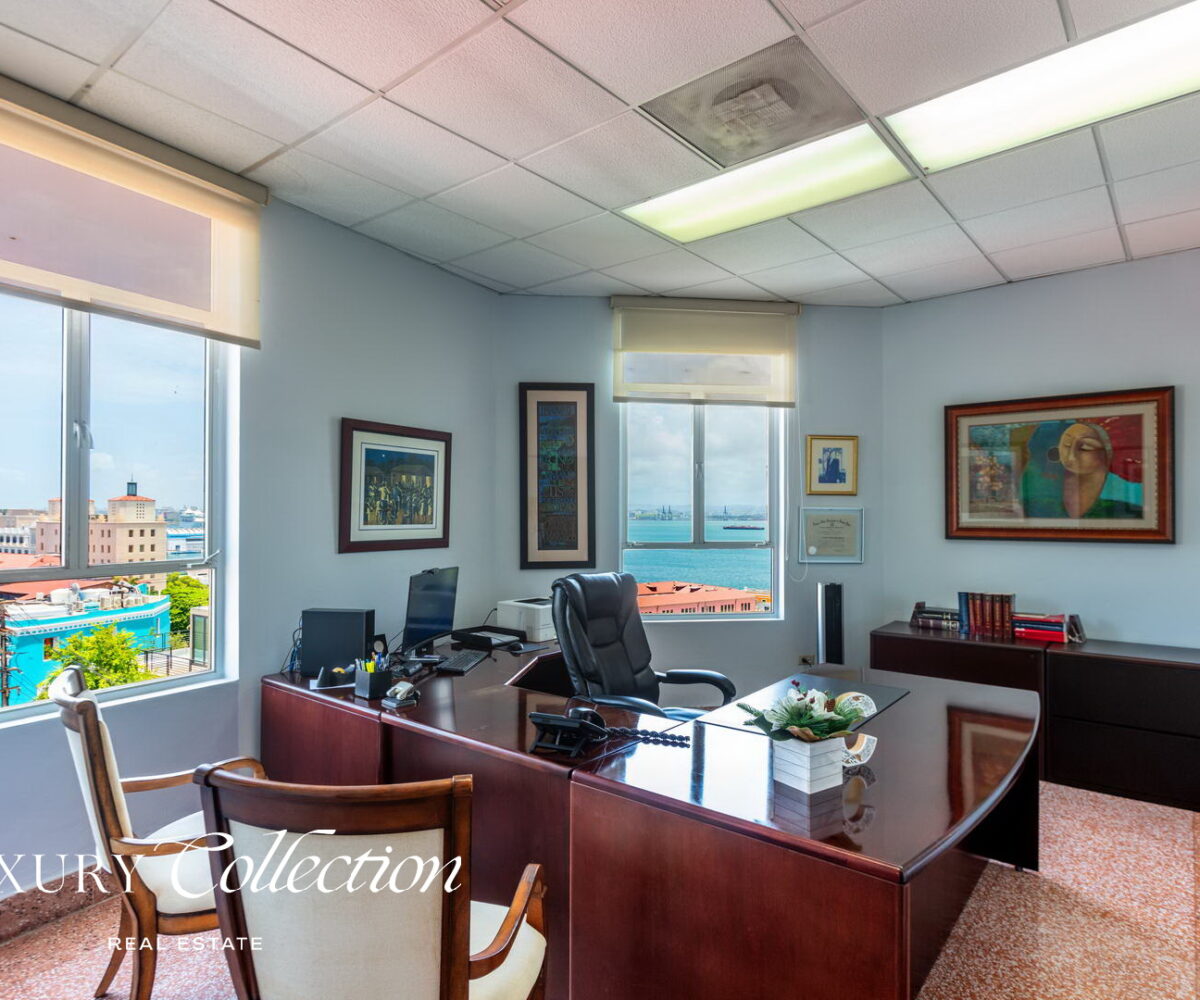 Office space for sale at Old San Juan with bay views offers a rare opportunity to convert into a stunning 3-bedroom, 2-bathroom residence. luxury collection real estate puerto rico