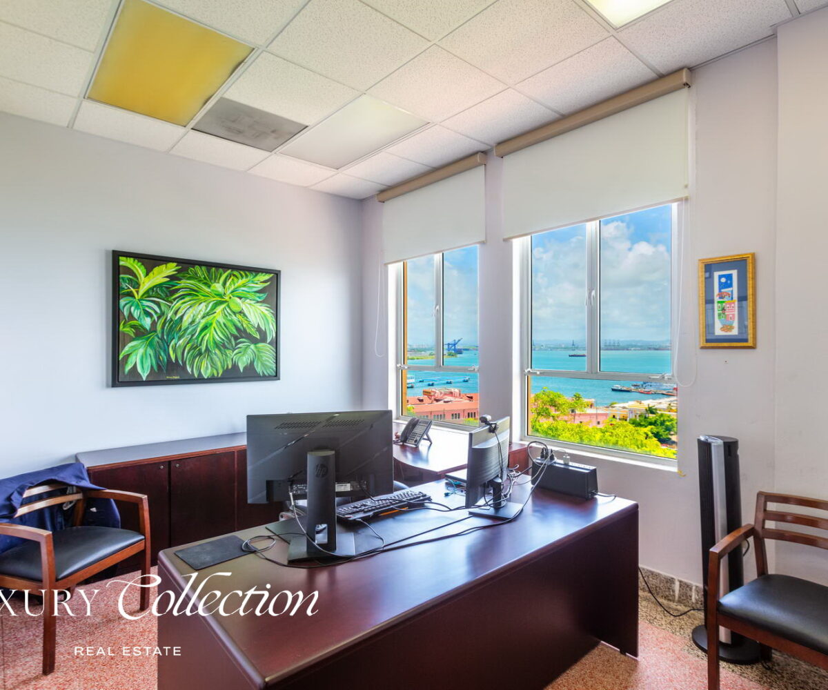 Office space for sale at Old San Juan with bay views offers a rare opportunity to convert into a stunning 3-bedroom, 2-bathroom residence. luxury collection real estate puerto rico