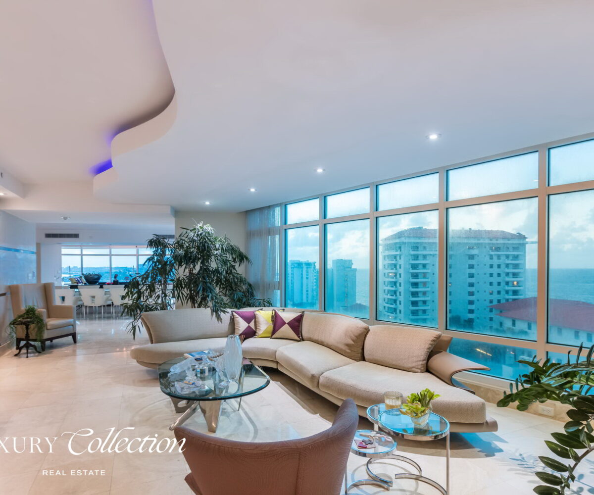 Bristol Condado Ocean View condo for sale. Condado Lagoon or Ocean views with 3 bedrooms, 4 bathrooms, and three covered parking spaces. Alex Herrera Luxury Collection Real Estate Condado Puerto Rico