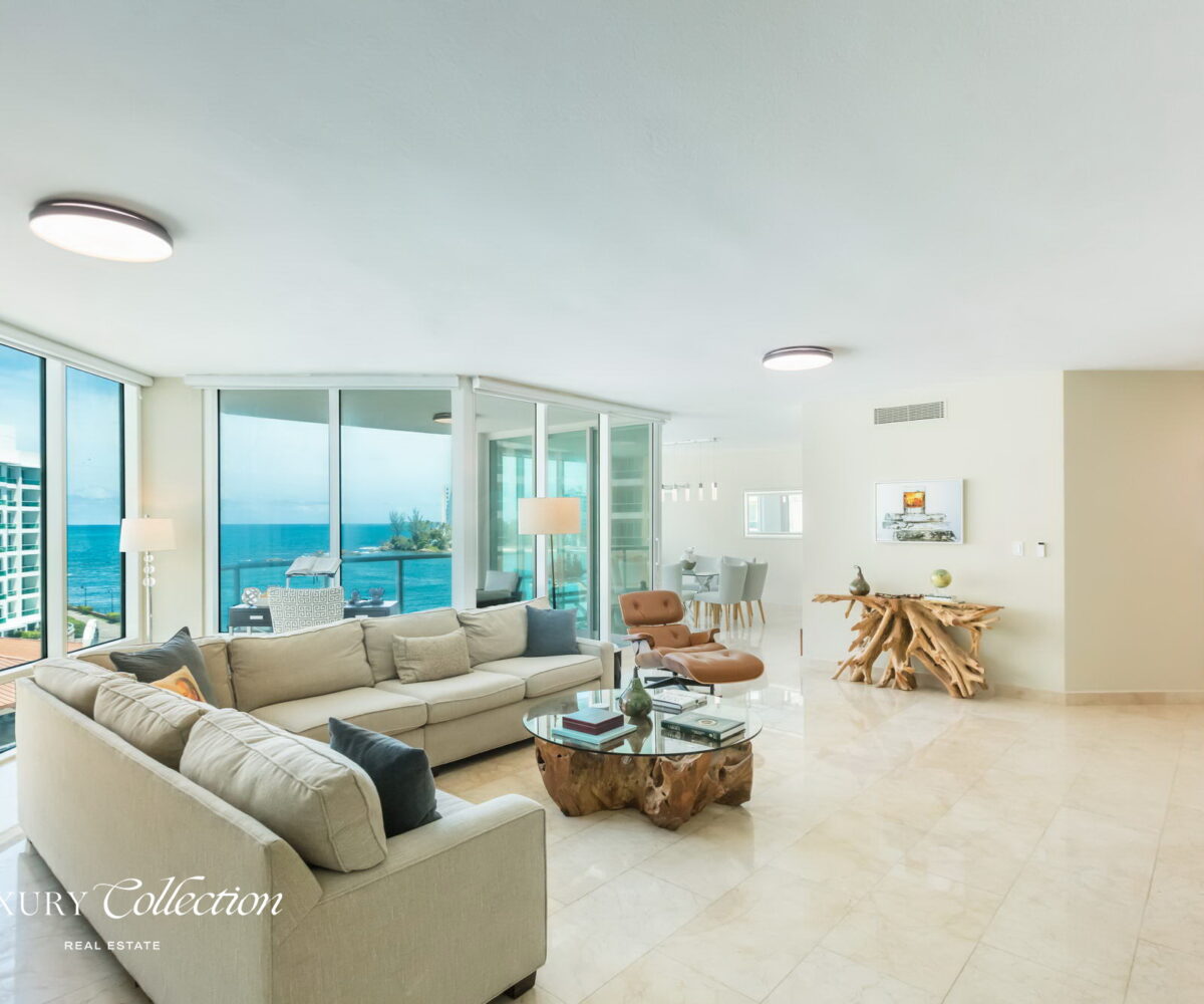 Laguna Plaza Condado Oceanfront condo for sale with stunning views from every room and a spectacular open terrace, 3 Bedrooms 2.5 Baths. luxury Collection Real Estate